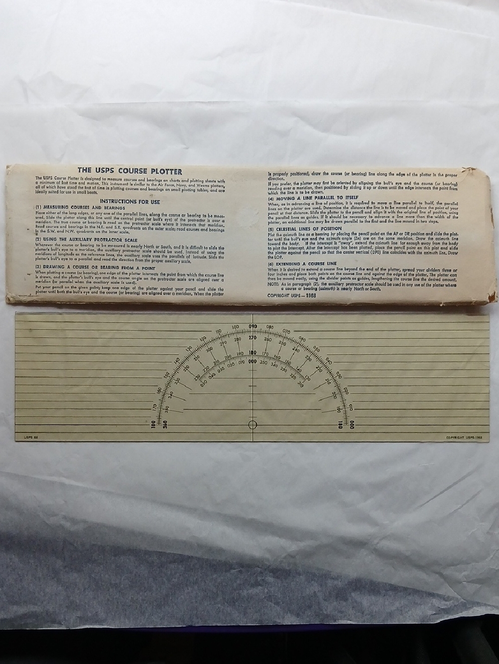 🍊3/$15🍊 Vintage 1968 USPS Course Plotter